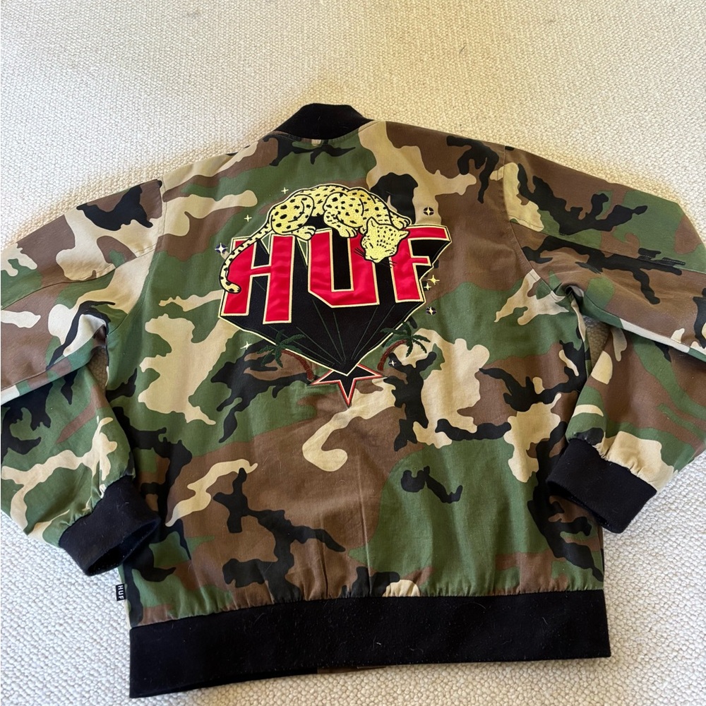 HUF Camo Bomber Jacket streetwear skateboard Men’s M